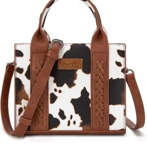 Wrangler Mini Tote Bag  Cow Print Western Crossbody Purse 7.9” x 6.2” x 3.5